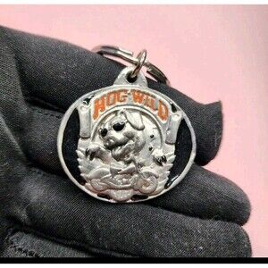 Wild Wear Black "Hog Wild" Biker Punk Motorcycle Keychain 3D Freedom Rider Road